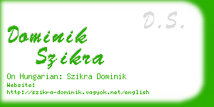 dominik szikra business card